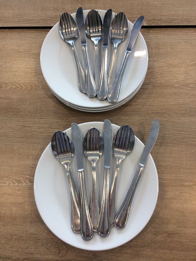 Restaurant Table Decoration, Set Of Eating Utensils, Food Stock Image