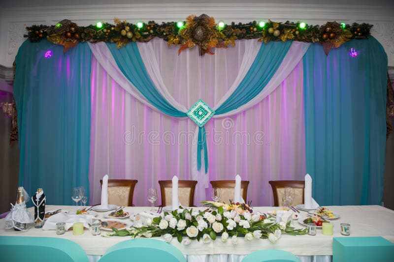 Serving wedding table in the New Year theme