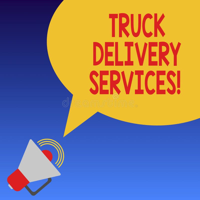 Servizi di distribuzione del camion del testo della scrittura Concetto che significa un furgone adatto a consegnare il megafono d royalty illustrazione gratis Servizi di distribuzione del camion del testo della scrittura Concetto che significa un furgone adatto a consegnare il megafono d royalty illustrazione gratis