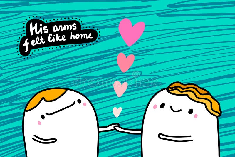 Ses mains se sentent comme une illustration vectorielle tirée à la main dans un couple de dessins animés illustration libre de droits Ses mains se sentent comme une illustration vectorielle tirée à la main dans un couple de dessins animés illustration libre de droits