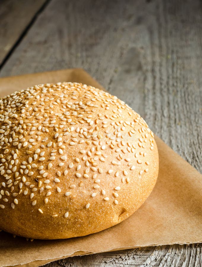 Sesame bun stock image. Image of lunch, crispy, organic 34652345