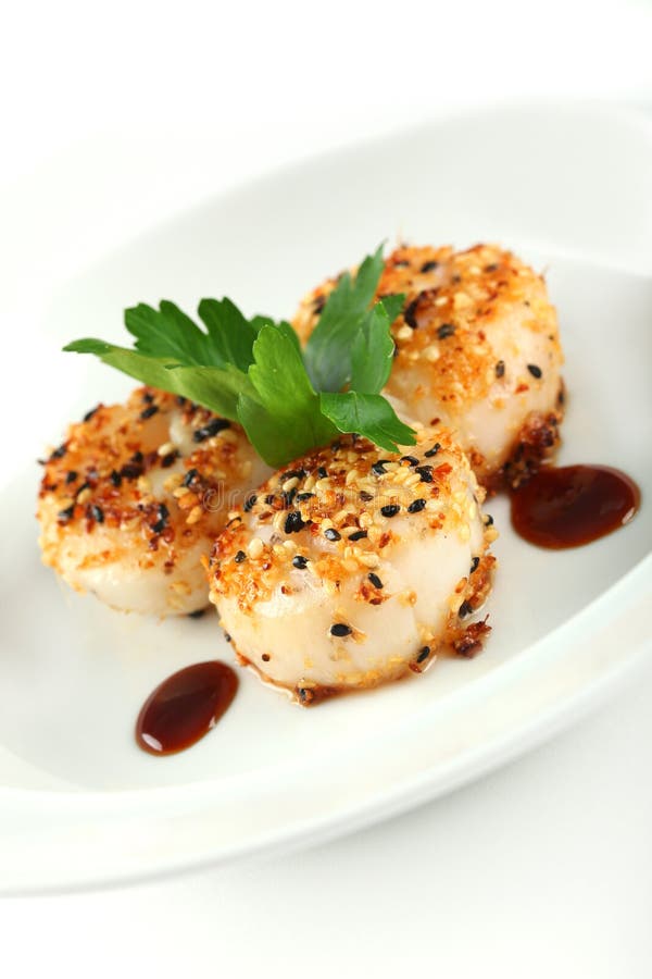 Sesame ginger scallop with hoisin sauce