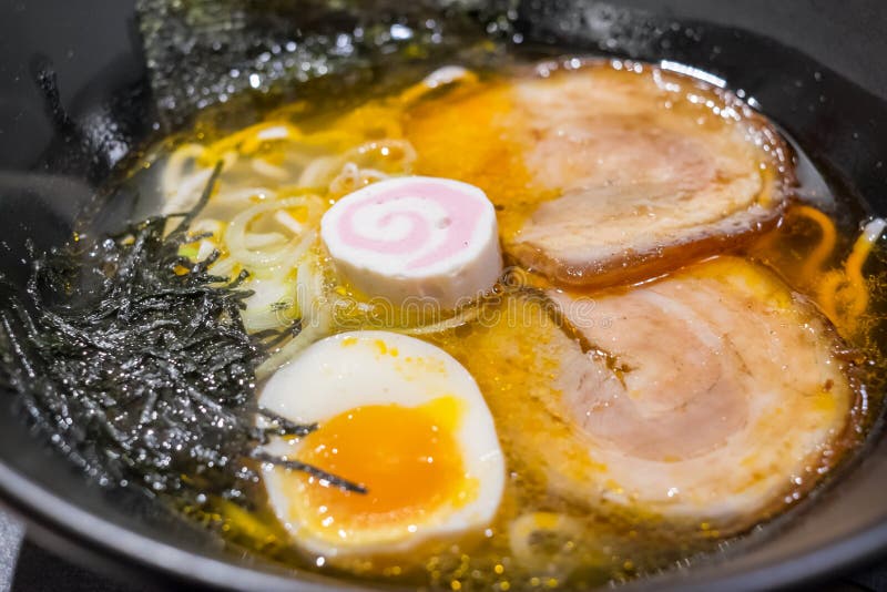 Sesame oil soup Ramen stock photo. Image of boiled, japanese 64363926