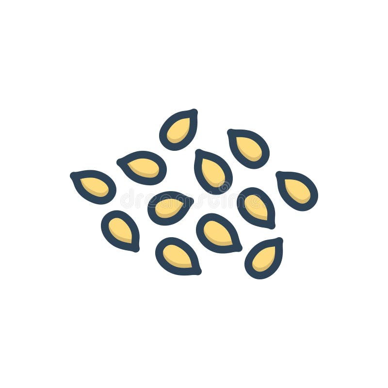 Color Illustration Icon for Sesame Seed, Oil and Sesamum Stock