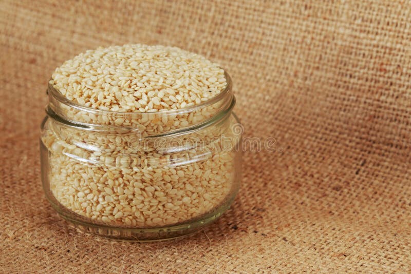 Sesame seed in jar stock image. Image of natural, crop 89730929