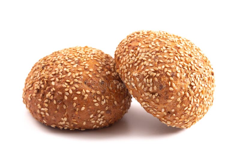 Sesame Seed Rolls on a White Background Stock Photo Image of roll