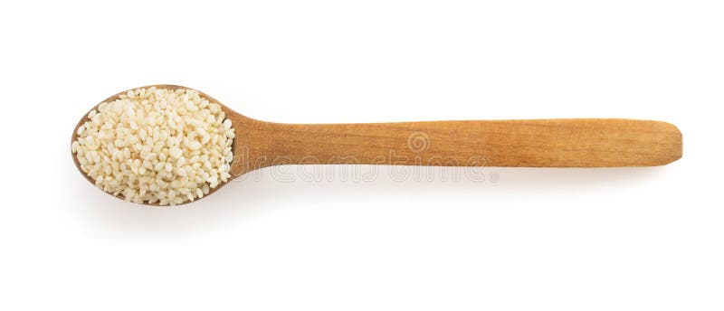 Sesame seed in spoon