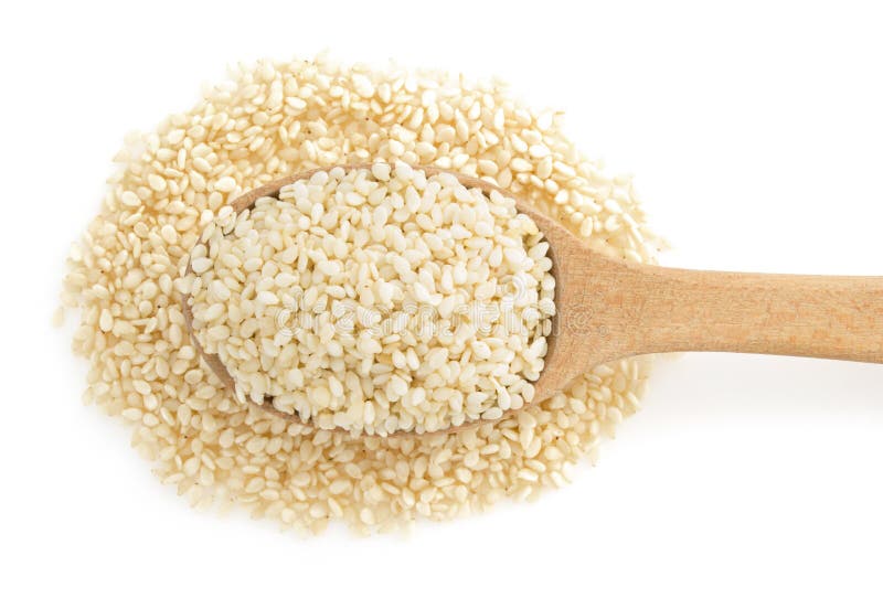 Sesame seed in spoon