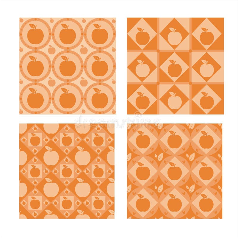 Set of 4 apple patterns