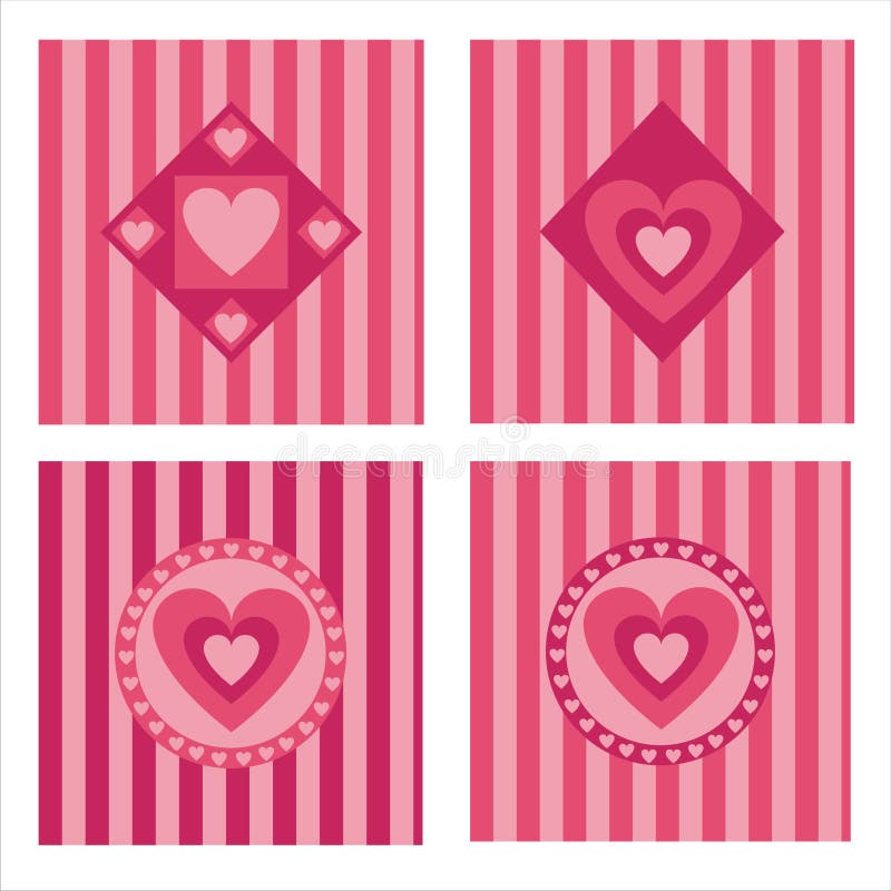 Set of 4 hearts backgrounds