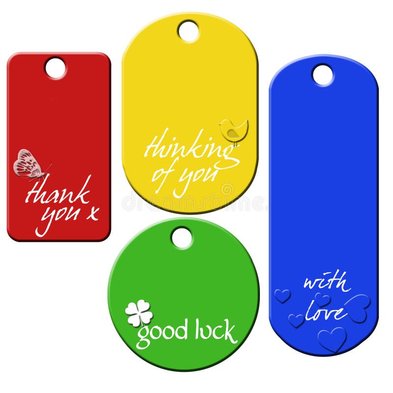 Set of 4 message tags