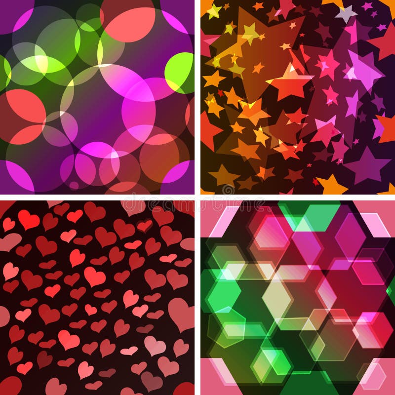 Set of 4 seamless patterns.