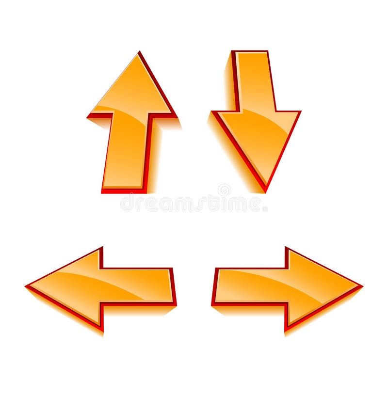 Set of 4 vector glossy arrows royalty free illustration