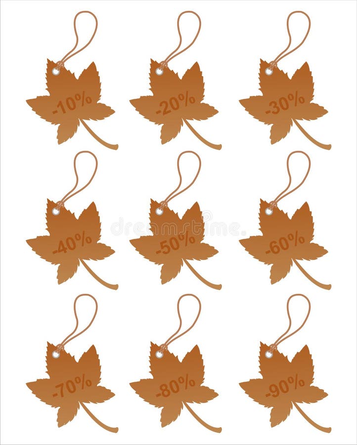 Set of 9 autumn tags