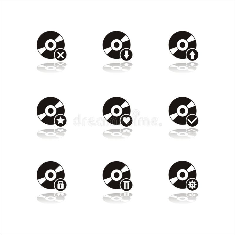 Set of 9 cd icons