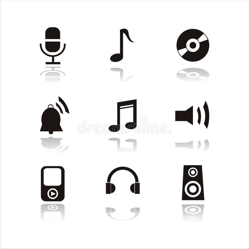 Set of 9 musical icons