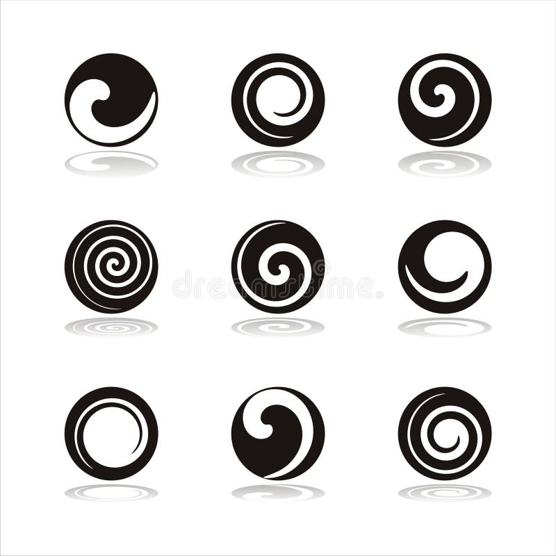 Set of 9 swirl icons