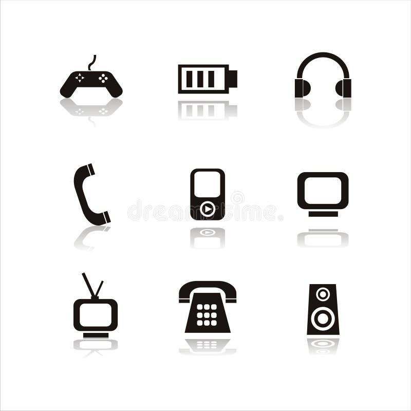 Set of 9 technology icons