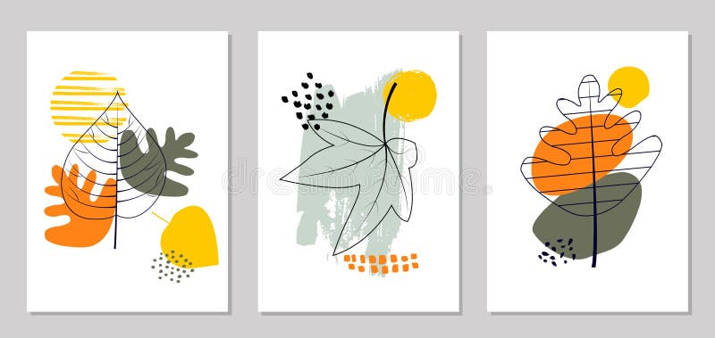 Set of Abstract autumn shapes