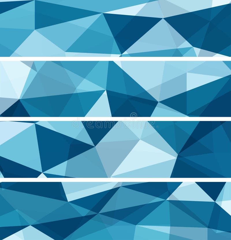 Set of Abstract Blue Backgrounds vector illustration