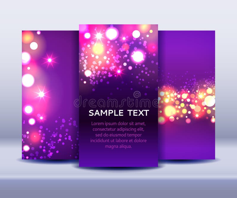 Set of abstract bokeh backgrounds vector illustration