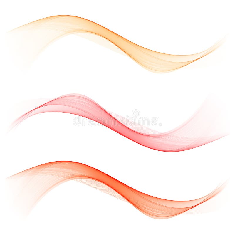 Set abstract color wave. Color smoke wave. Transparent wave. Abstract smooth wave vector. Red wave. Wave orange. royalty free illustration Set abstract color wave. Color smoke wave. Transparent wave. Abstract smooth wave vector. Red wave. Wave orange. royalty free illustration