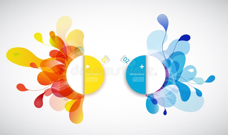 Set de fond de flori abstracte colorate cu cercuri. vector illustration