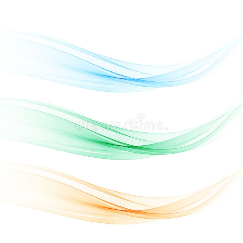 Set of abstract colored waves. Red, green, blue waves. Eps 10 royalty free illustration