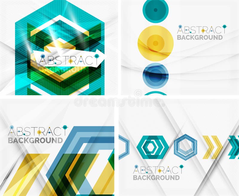 Set of abstract geometric backgrounds. Waves