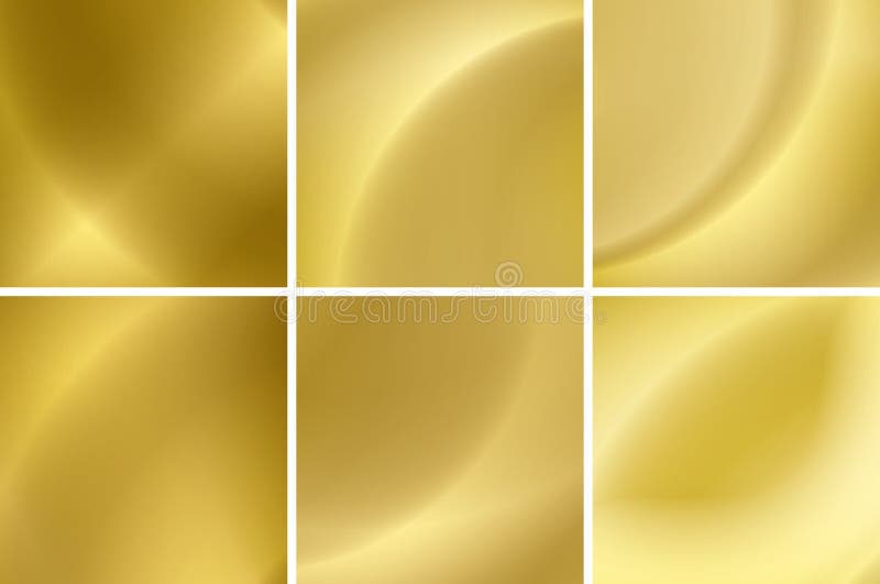 Set of Abstract Gold Neon Vector Backgrounds Stock Vector