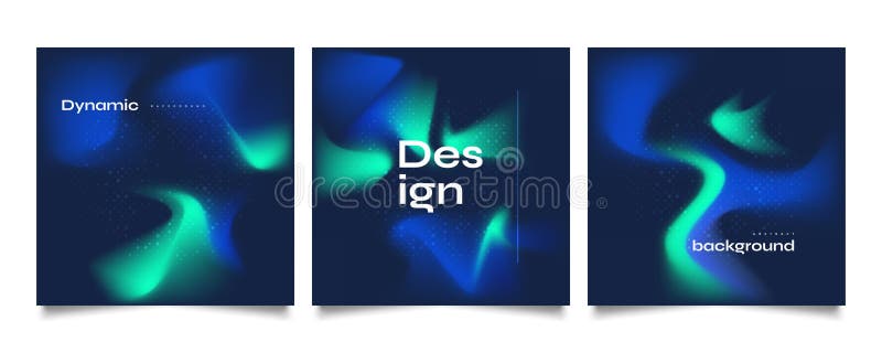 Set of Abstract Gradient Cover or Poster Design. Blurred Fluid Background vector illustration