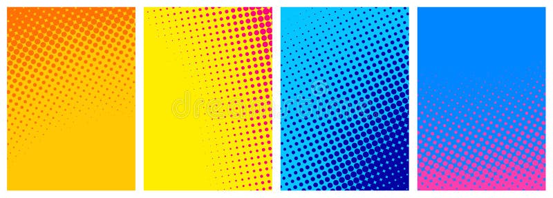 Set of abstract halftone colorful backgrounds royalty free illustration