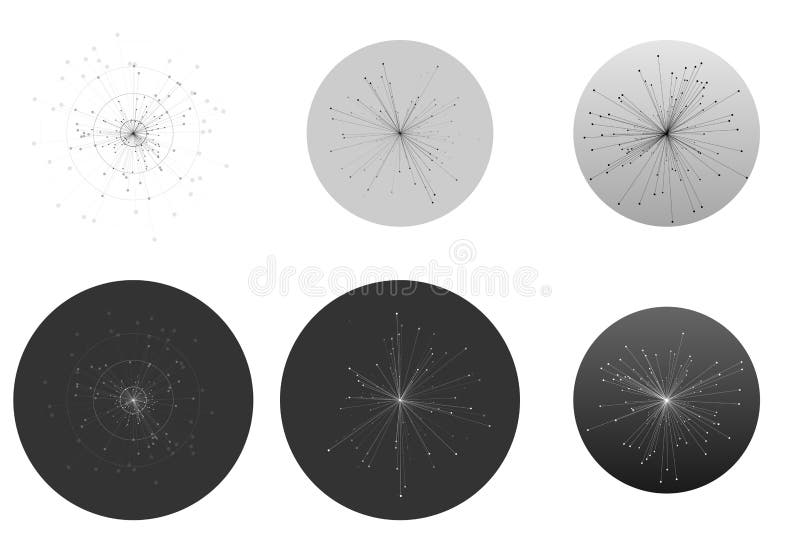 Set of abstract infographic with molecules isolated on white background. Science, medical technology concept. Abstract templates