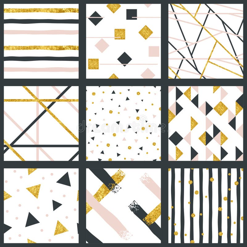 Set of abstract metallic patterns royalty free illustration Set of abstract metallic patterns royalty free illustration