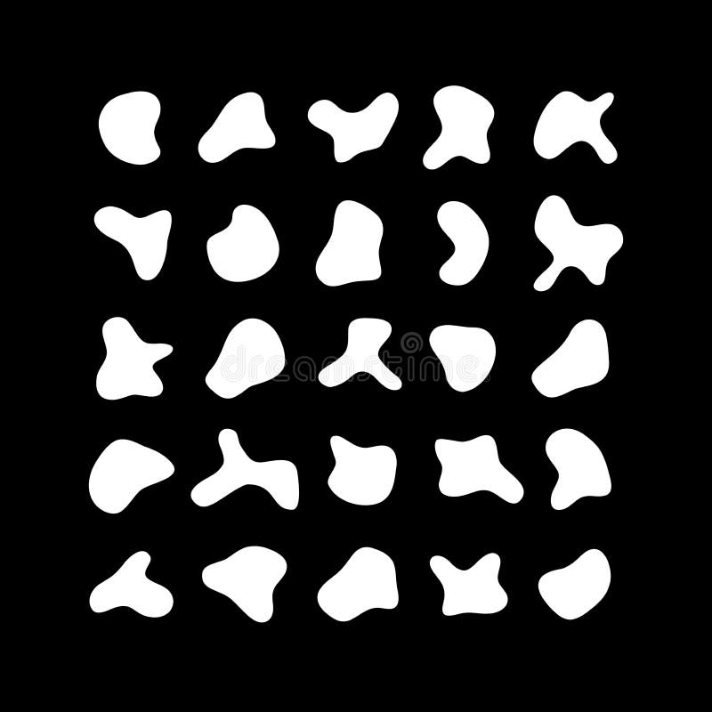 Set of Abstract Organic Shapes. Vector Random Oval Blobs Collection