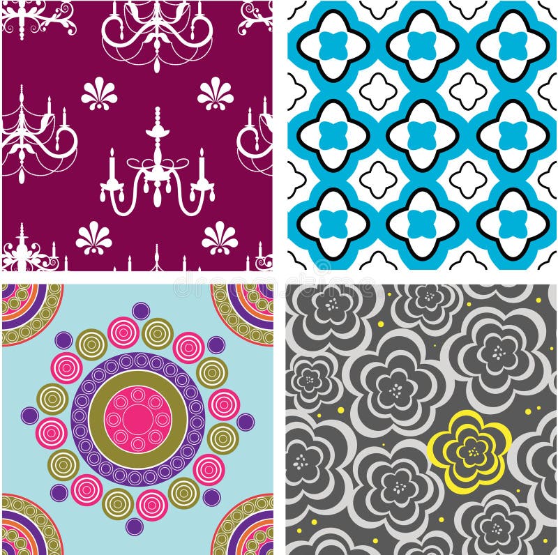 Set of abstract seamless patterns