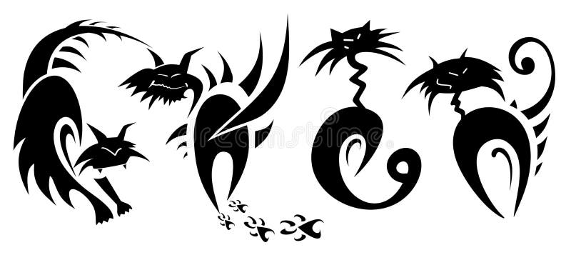 Cats tattoo stock vector. Illustration of background - 29760086