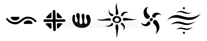 Set of abstract vector symbols. Ethnic signs. Icon set vector illustration