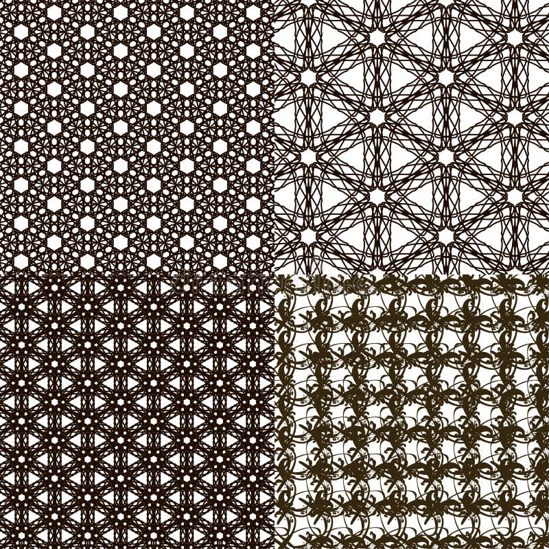Set Abstract Vintage Geometric Wallpaper Pattern Stock Vector