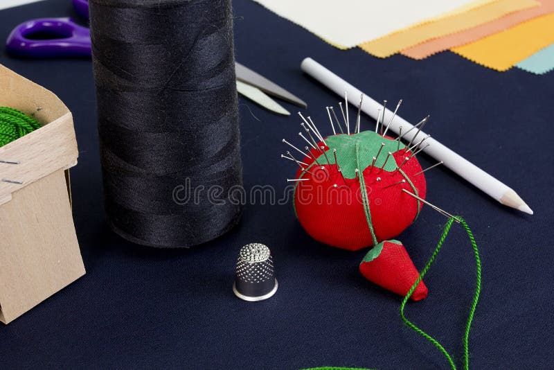 Set of Accessories for Sewing Stock Photo Image of object, assorted