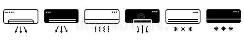 Set of air conditioning icon royalty free illustration