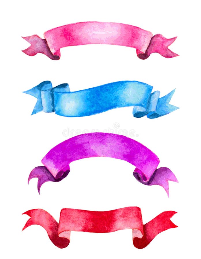 Set akwarela kolorowi faborki royalty ilustracja