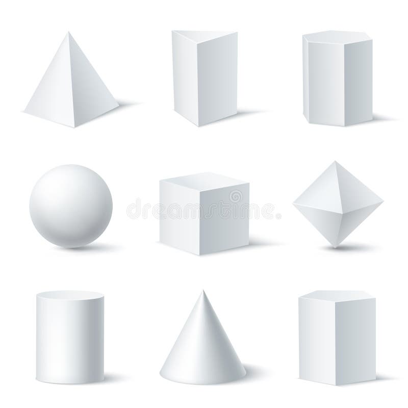 Set alb forme 3d royalty free illustration