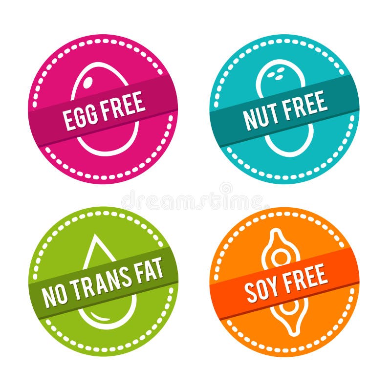 Set of Icons with Sign Meaning Absence of Sugar Gluten Stock Vector -  Illustration of packaging, product: 104395647