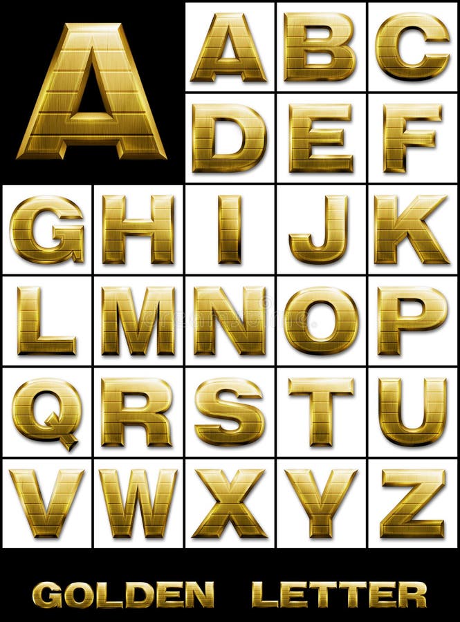 SET, Alphabetical letters in gold metal