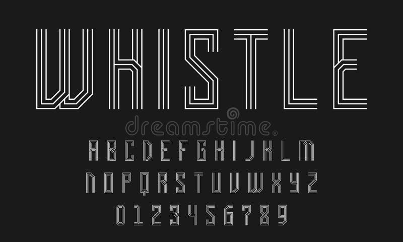 Set of alphabets font modern design with lines stock illustration