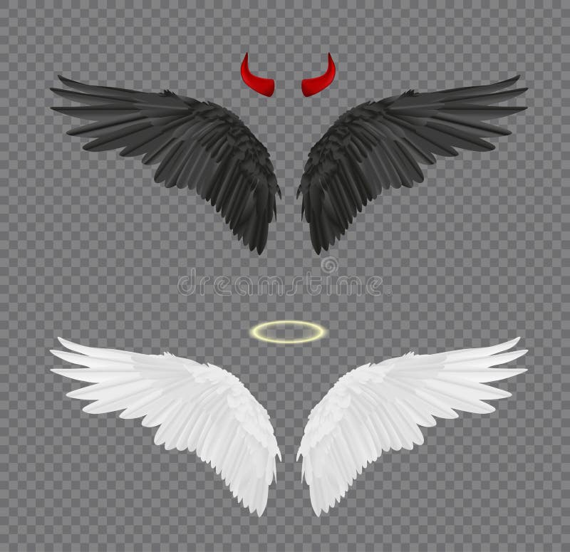 Angel Devil Wings Drawing Stock Illustrations, Royalty-Free Vector