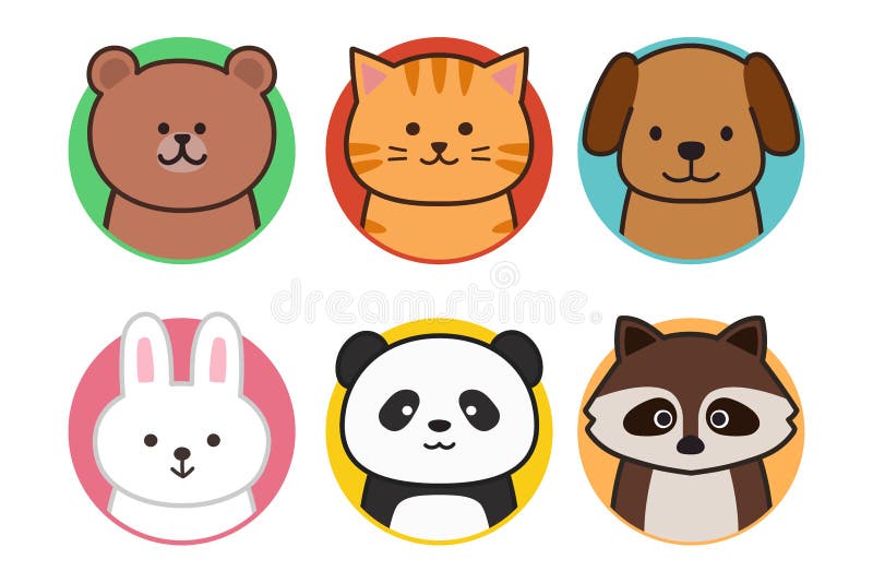 Set of Animal Icon for SNS Profile. Stock Vector - Illustration of network,  animals: 237814244