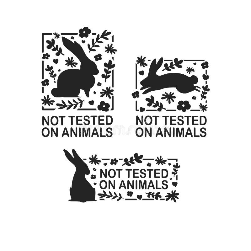 Download Set Animal Logo Cruelty Free. Sign With Silhouette Rabbit ...