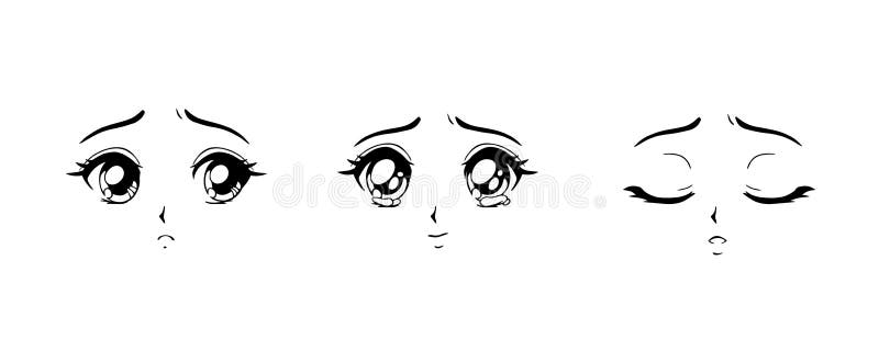 Sad Eyes Anime Manga Drawing Stock Vector Royalty Free 1599775756   Shutterstock